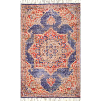 nuloom Flatwoven Nikki Tassel Area Rug Navy