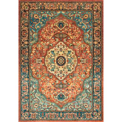 nuloom Floral Medallion Pearlie Rug Rust