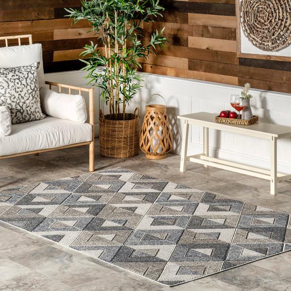 Nuloom Gale Geometric Indoor/Outdoor Area Rug Gray