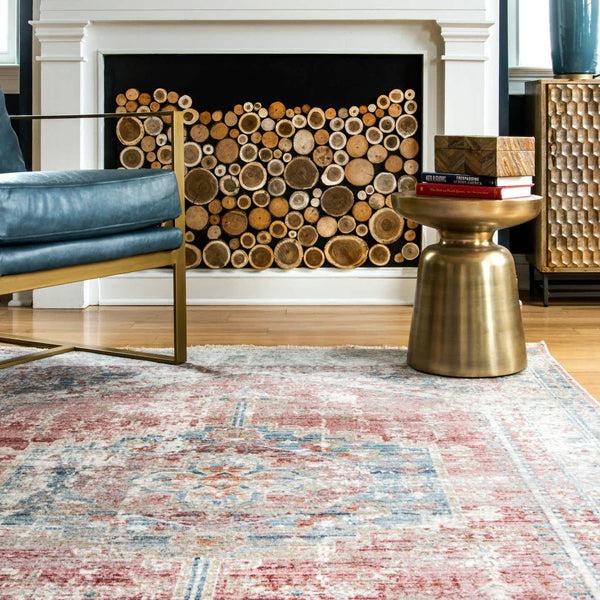 Nuloom Galilea Mottled Mast Medallion Beige