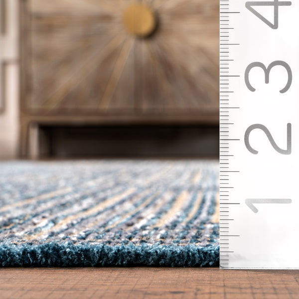Nuloom Geometric Diamond Fringe Area Rug Blue