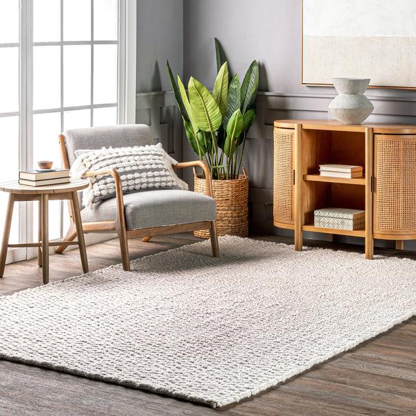 Nuloom Glendora Hand Woven Chevron Area Rug Ivory