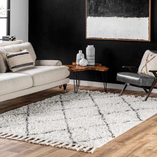 Nuloom Hand Knotted Fez Shag Area Rug Natural