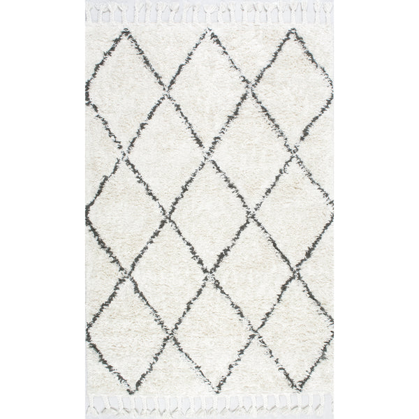 nuloom Hand Knotted Fez Shag Area Rug Natural