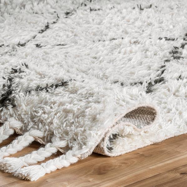 Nuloom Hand Knotted Fez Shag Area Rug Natural