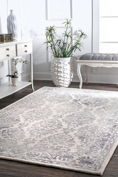 Nuloom Hand Looped Krause Area Rug Light Grey