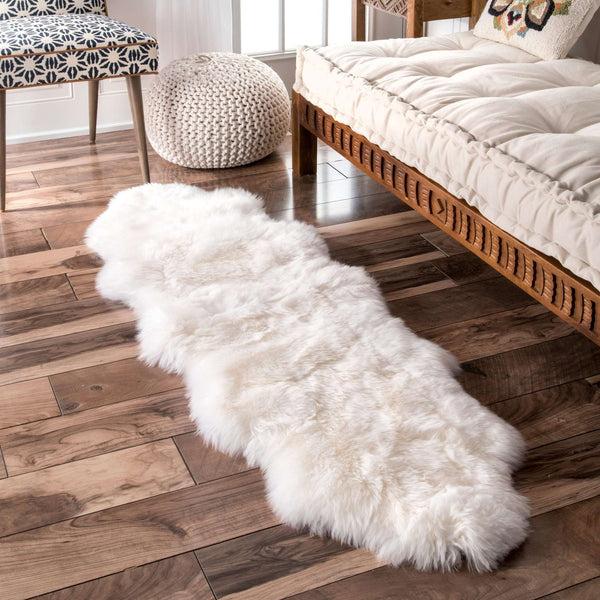 Nuloom Hand Made Due Sheepskin Area Rug Natural