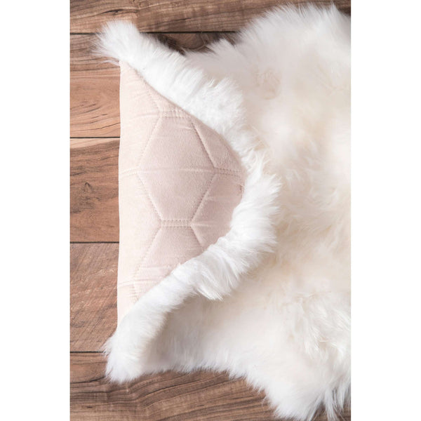 Nuloom Hand Made Due Sheepskin Area Rug Natural