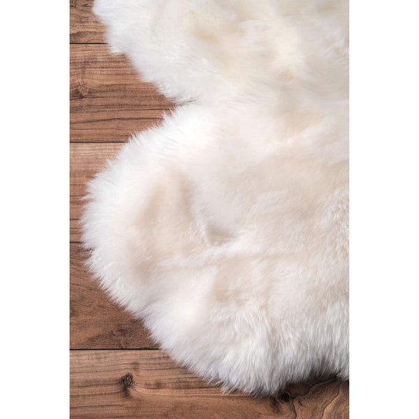 Nuloom Hand Made Due Sheepskin Area Rug Natural