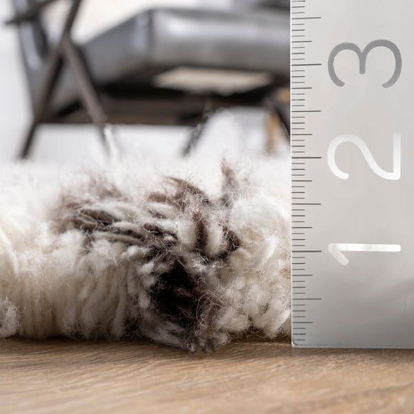 Nuloom Hand Made Marrakech Shag Area Rug Ivory