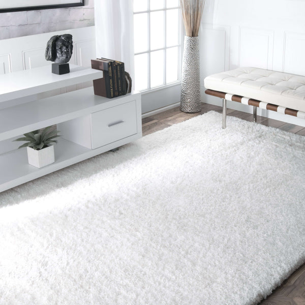Nuloom Hand Tufted Maginifique Shag Area Rug Snow