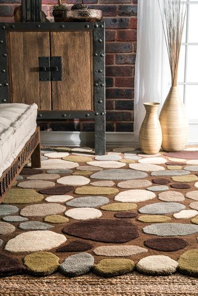 Nuloom Hand Tufted Pebbles Area Rug Natural