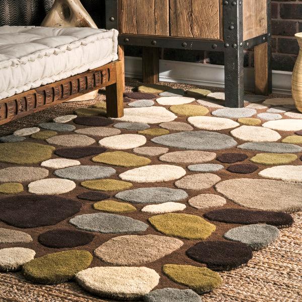 Nuloom Hand Tufted Pebbles Area Rug Natural