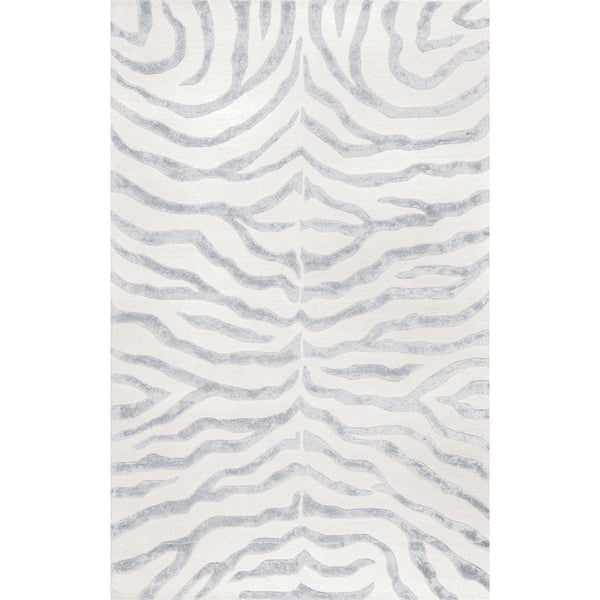 nuloom Hand Tufted Plush Zebra Area Rug Gray