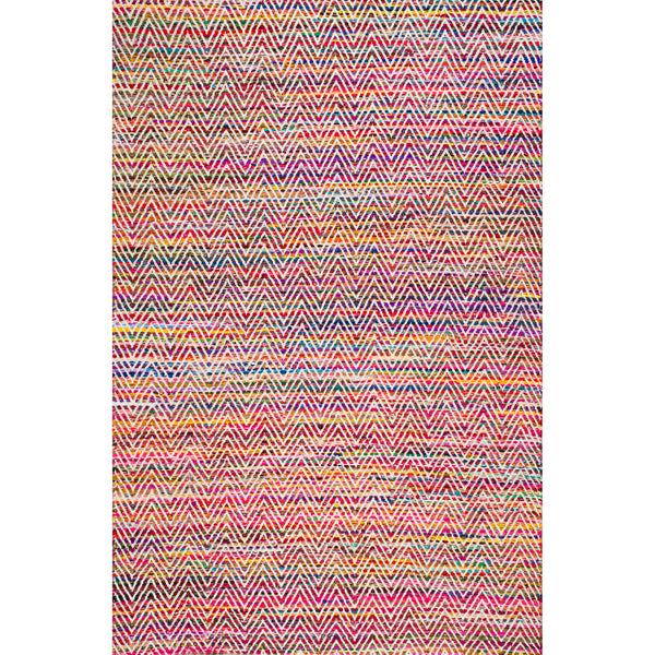 nuloom Hand Woven Chevron Rochell Area Rug Magenta