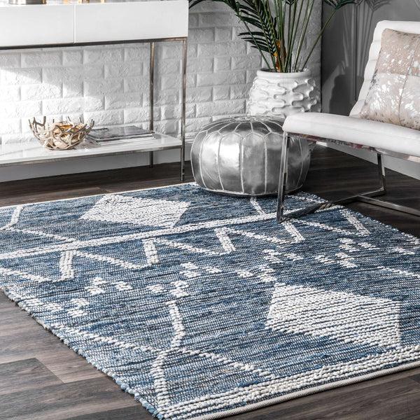 Nuloom Hand Woven Juanita Cotton Area Rug Blue