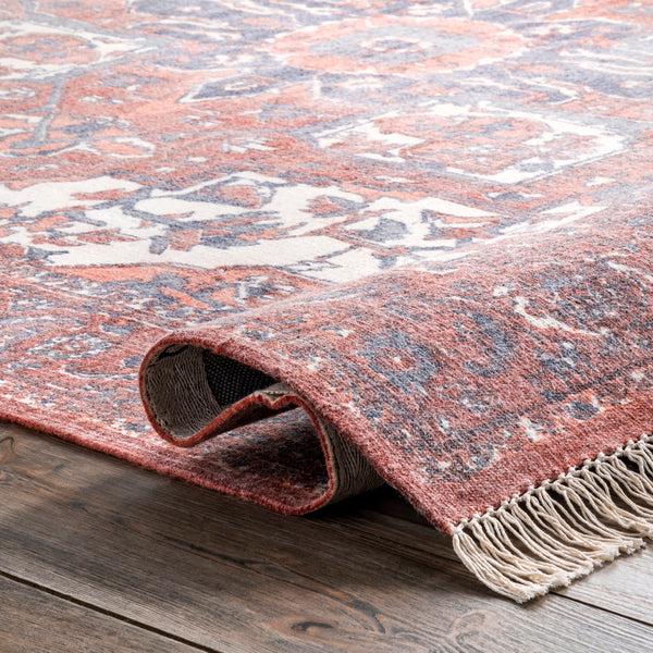 Nuloom Hand Woven Werner Fringe Area Rug Rust