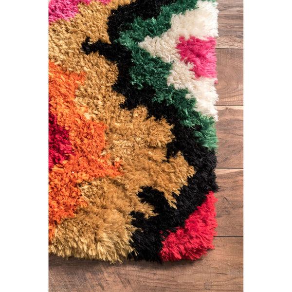 Nuloom Handmade Carnival Abbey Shaggy Multi