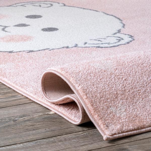 Nuloom Harlee Blushing Bears Nursery Area Rug Pink