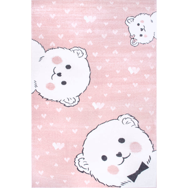 nuloom Harlee Blushing Bears Nursery Area Rug Pink