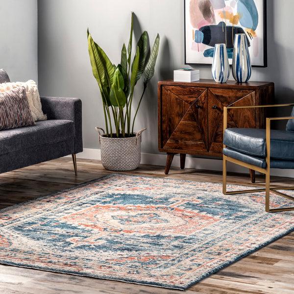 Nuloom Harley Barbed Mast Medallion Area Rug Blue
