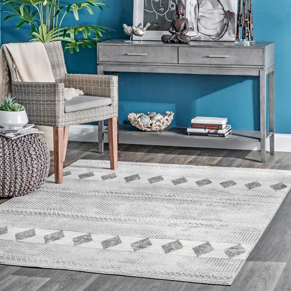 Nuloom Harper Mosaic Tribal Stripes Area Rug Grey