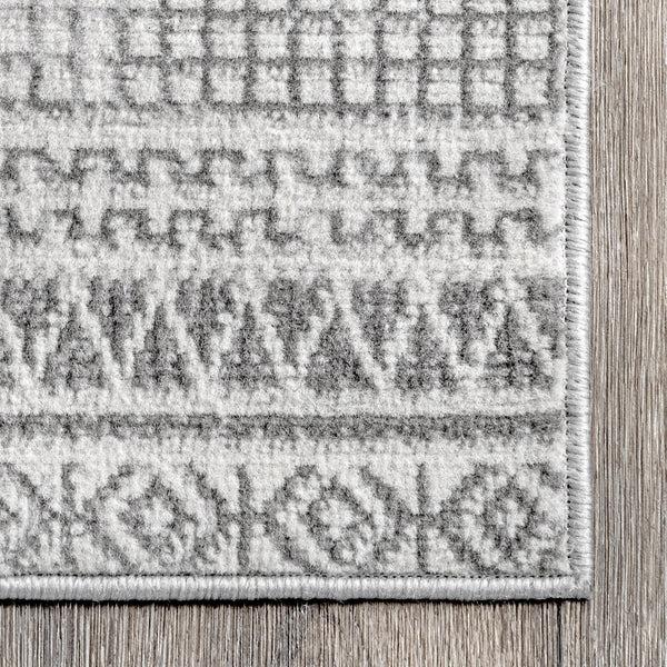 Nuloom Harper Mosaic Tribal Stripes Area Rug Grey