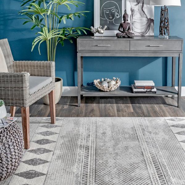 Nuloom Harper Mosaic Tribal Stripes Area Rug Grey