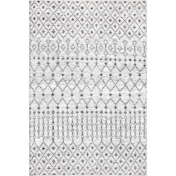 nuloom Hartford Leather Moroccan Flatweave Ivory