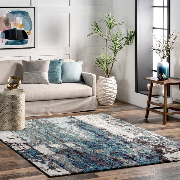 Nuloom Haydee Glacial Abstract Area Rug Blue