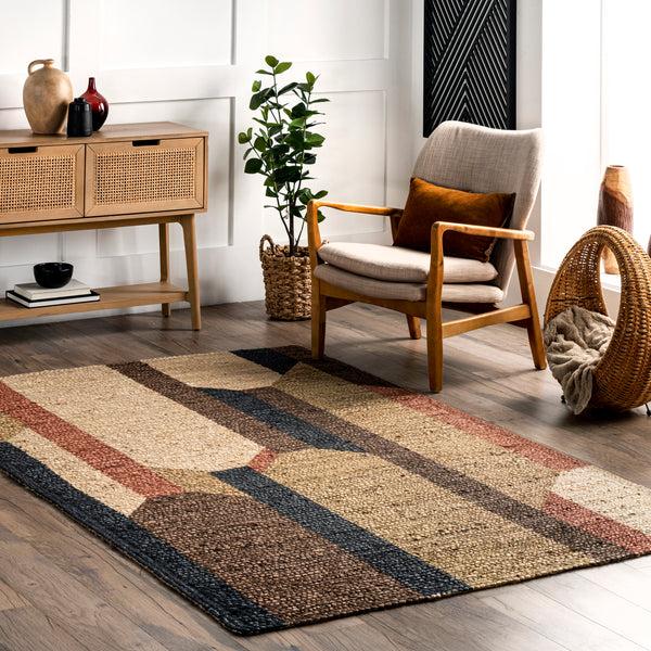 Nuloom Holli Abstract Braided Jute Area Rug Multi
