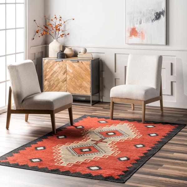 Nuloom Imelda Aztec Machine Washable Area Rug Red