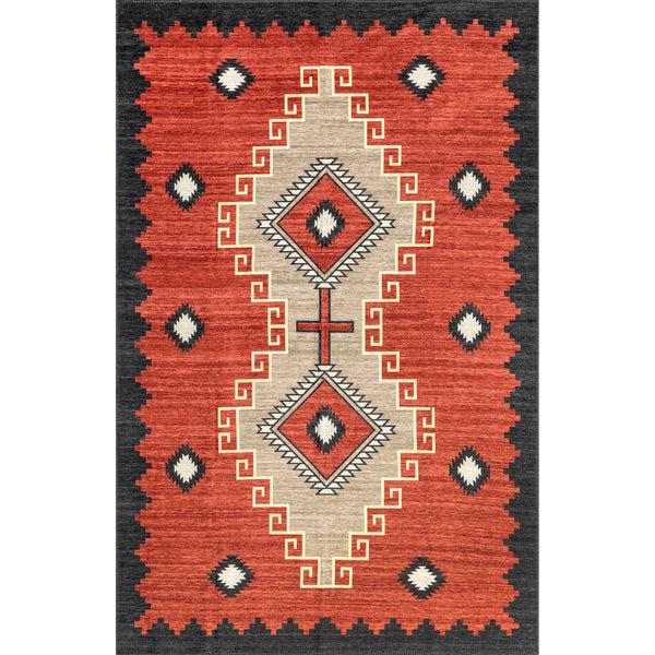 nuloom Imelda Aztec Machine Washable Area Rug Red