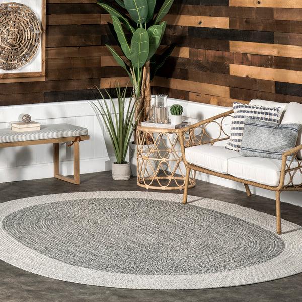 Nuloom Indoor/Outdoor Braided Oralia Area Rug Grey