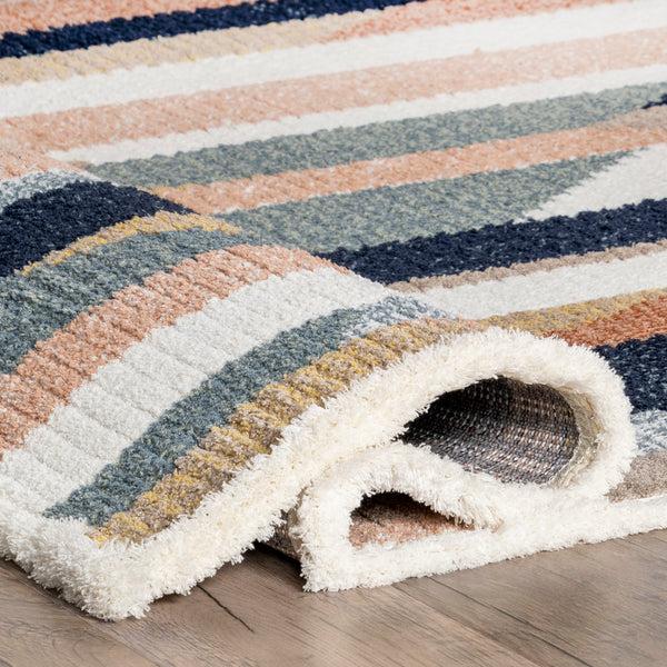 Nuloom Inga Modern Abstract Fringe Area Rug Blue
