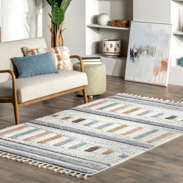 Nuloom Iria Colorful Pyramid Kids Area Rug Beige