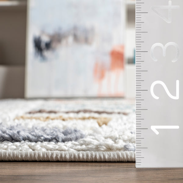 Nuloom Iria Colorful Pyramid Kids Area Rug Beige