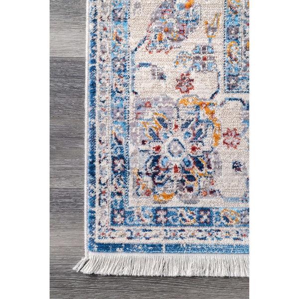 Nuloom Janel Floral Fringe Grey