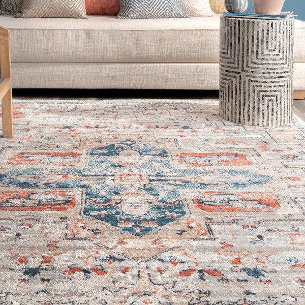 Nuloom Janessa Croix Medallion Area Rug Blue