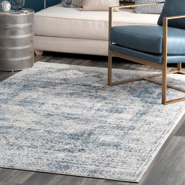 Nuloom Jayla Barbed Iris Medallion Area Rug Blue