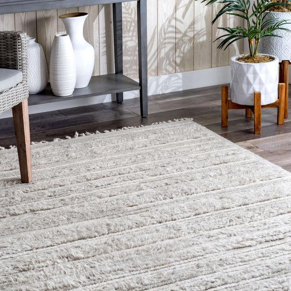 Nuloom Jolene Shaggy Striated Grey