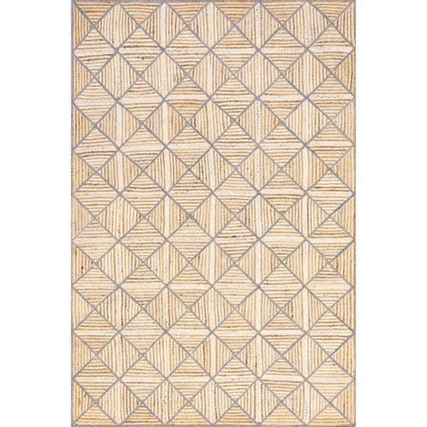 nuloom Katya Geometric Tiled Jute Area Rug Blue
