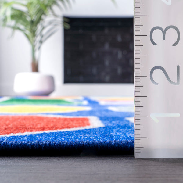 Nuloom Kecia Octagons Printed Rug Blue