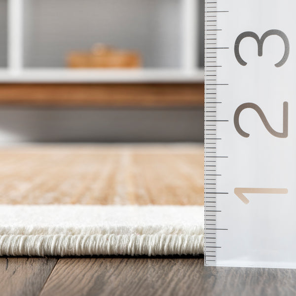 Nuloom Keeva Modern Striped Fringe Area Rug Beige