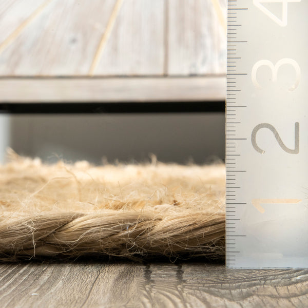 Nuloom Keilani Striped Braided Jute Natural