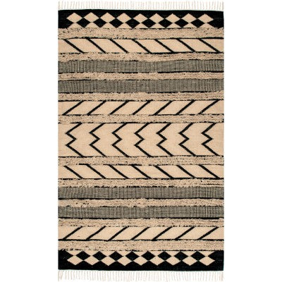 nuloom Keily Shaggy Geometric Stripes Tan