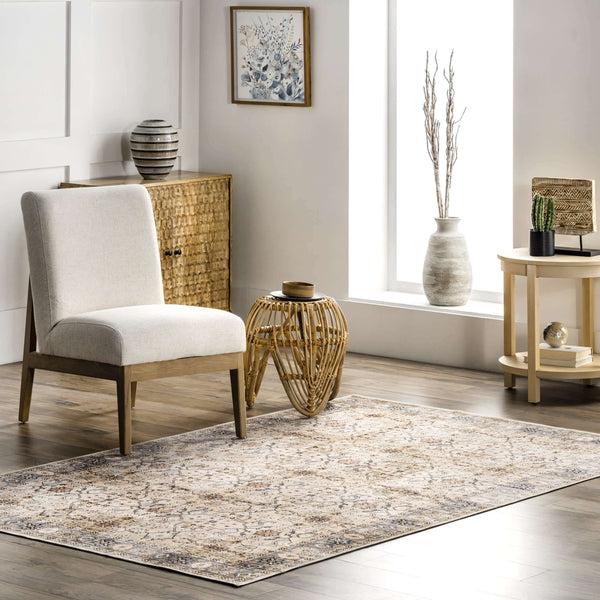 Nuloom Kimora Washable Vintage Area Rug Beige