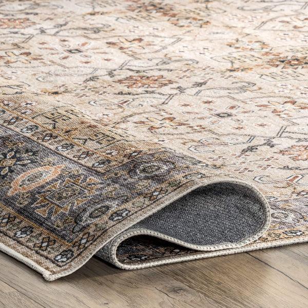 Nuloom Kimora Washable Vintage Area Rug Beige