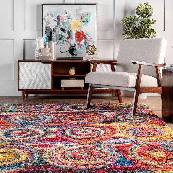Nuloom Kindra Circles Shaggy Area Rug Multi