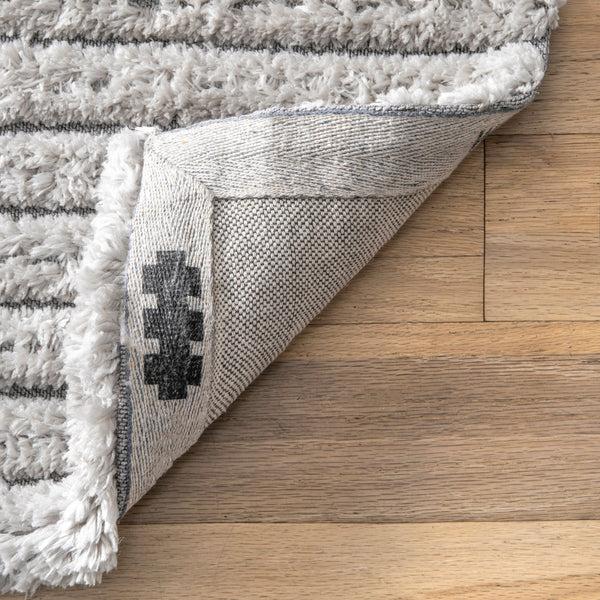 Nuloom Kora Soft Shaggy Stripes Grey